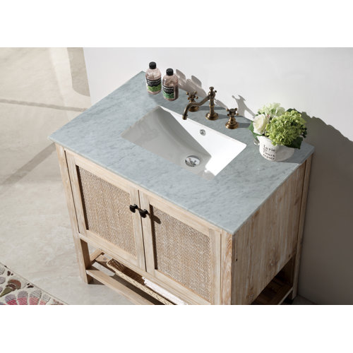 Highland Dunes Montreal 36'' Free Standing Single Bathroom Vanity with Marble Top & Reviews